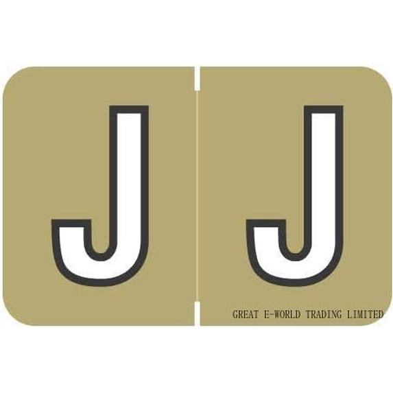 - file folder labels, bet letter j, barkley/sycom fabkm - bxam series compatible stickers, gold, 1" x 1-1/2", 500/roll