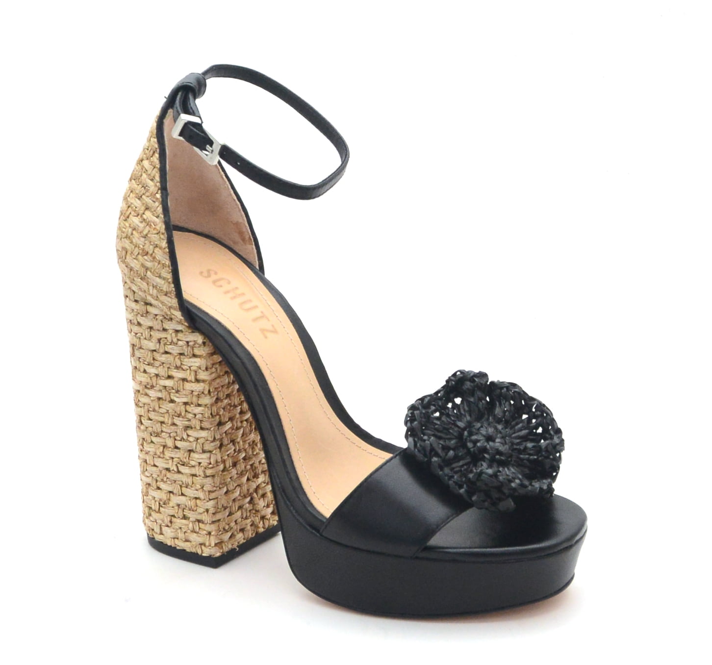 black high platform sandals