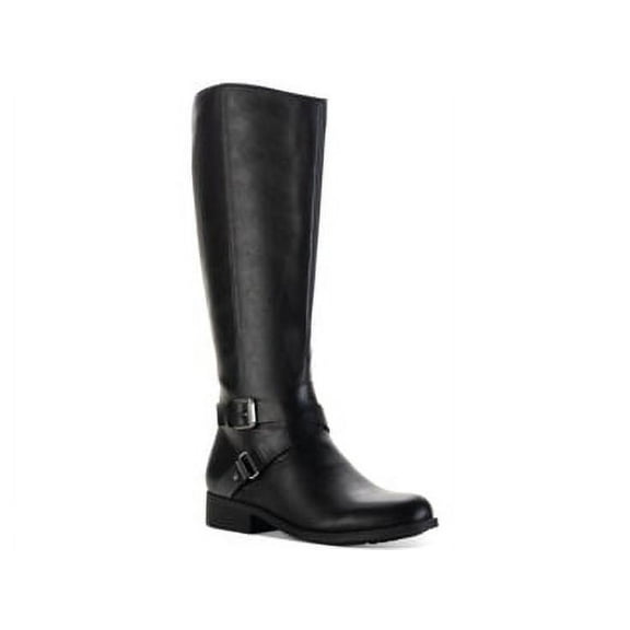 STYLE & COMPANY Womens Black Gored Buckle Accent Marlee Round Toe Block Heel Zip-Up Riding Boot 8 M