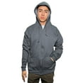 thumbnail image 2 of Fruit of The Loom Men's Fleece Zip Hooded Sweatshirt 2 Pockets Relaxed Fit Sizes S-4XL - Charcoal Irregular, 2 of 4