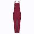 thumbnail image 5 of Audhol Jumpsuits for Women Womens Casual Summer Jumpsuit Sleeveless Loose Solid Color Comfortable Strap Loose Jumpsuit Pocket Jumpsuit for Women Overalls for Women Red2 5XL, 5 of 5