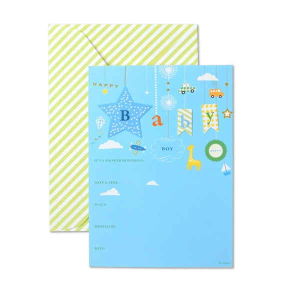 Gartner Studios Baby Boy Shower Invitations, 10 count