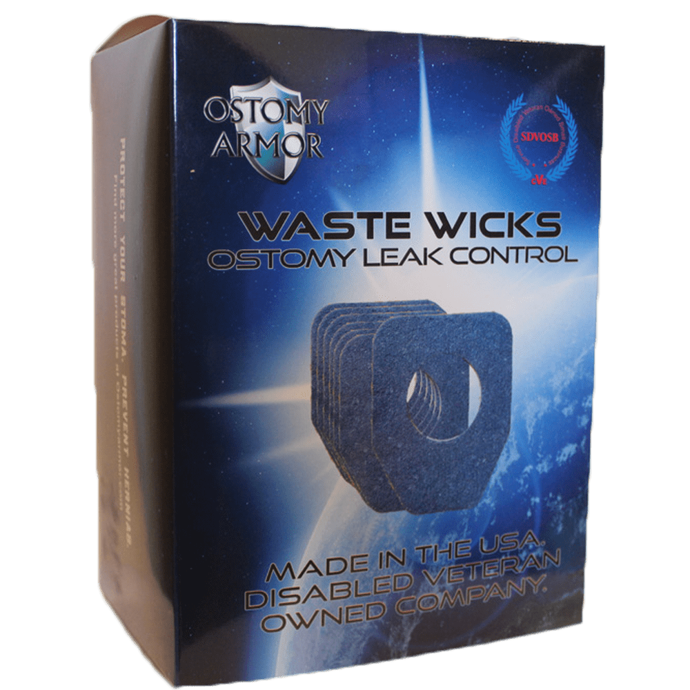 Ostomy Armor Waste Wicks 20 count package, Adult Large appliance size
