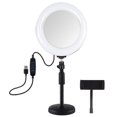thumbnail image 1 of Mistaha 7.9 Inch Curved Surface Ring Light Dimmable USB Charge with Mirror Phone Holder Selfie, 1 of 8