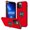 Red, variant on Xpression Phone Case For Motorola Edge 2025 Military Grade Hybrid Case with Flat Metal Ring 360° Rotation Kickstand, Slim Fit Back Hard PC Cover, Black