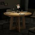 thumbnail image 4 of Round Dining Table for 4, 43" Farmhouse Kitchen Table, Wooden Circle Table, 300lb Capacity & Easy Assembly for Home Dining Room Kitchen Living Room (Natural Oak), 4 of 7
