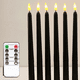 thumbnail image 1 of Juego de 6 velas cónicas LED negras, velas de ventana, velas ligeras, velas largas, velas a pilas (pilas no incluidas), velas eléctricas con función de temporizador., 1 of 5
