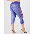 thumbnail image 4 of Jeggings Talla Extra Recortados Mariposa 3D Rosegal Leggings de talla grande, 4 of 5