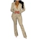 thumbnail image 2 of ICHUANYI Clearance Women's Long Sleeve Color Suit Pants Casual Elegant Business Suit Sets(Khaki, S) ICHUANYI WER2023081404068, 2 of 6
