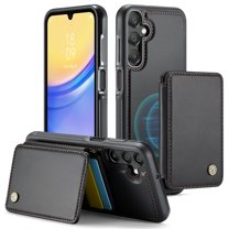 TECH CIRCLE for Samsung Galaxy A24 Case 6.5", PU Leather Back Cover Case with A Removable Magnetic Wallet with Stand Function, RFID Blocking Credit Card Slots, Lightweight Phone Basic Case, Black