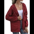 thumbnail image 2 of Impermeables para Mujer, Impermeables, Resistentes Al Viento, Ajustables, con Capucha y Bolsillos. Vino Tinto L, 2 of 9