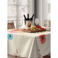 thumbnail image 6 of Spring Flowers Table Cloth, Waterproof Tablecloth for Rectangle Tables, Pastoral Daisy Leaves Country Botanical Beige Reusable Washable Fabric Table Cover for Restaurant Kitchen Dining Tables 60"x84", 6 of 9