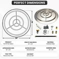 thumbnail image 2 of Dreffco Stainless Steel Fire Pit Burner Pan & Ring Standard Kit with Spark Ignition for Natural Gas, 36-Inch Pan, 30-Inch Ring, 250,000 BTU Max, 2 of 10