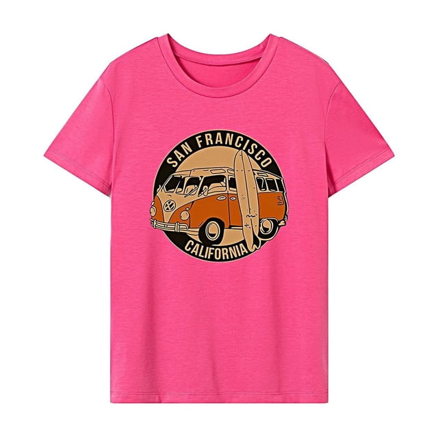 Camiseta de verano para mujer, camiseta clásica con cuello redondo para aventuras al aire libre XL