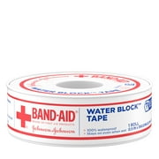 Band-Aid Brand First Aid Water Block Waterproof Adhesive Tape Roll, 1/2 In x 10 yd (Pack of 6)