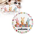 thumbnail image 4 of Round Easter Bunny Shaped Welcome Mat for Indoor Use with Modern Polyester Non Absorbent Entry Rug - Round Shape 40CM/60CM/80CM, 4 of 6