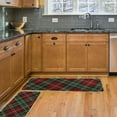 thumbnail image 6 of 2 Piece Christmas Plaid Kitchen Rug Sets - Waterproof, Non-Slip, Low-Profile Doormats and Mats for Kitchens and Home Decor, 6 of 6