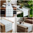 thumbnail image 5 of Blue Checkered Short Table Runner 60 Inches Long,Farmhouse Buffalo Plaid Watercolor Cotton Linen Table Runners Dresser Scarves,Fabric Tabletop Scarf Furniture Cover for Home Dinner Party 13"x60", 5 of 9