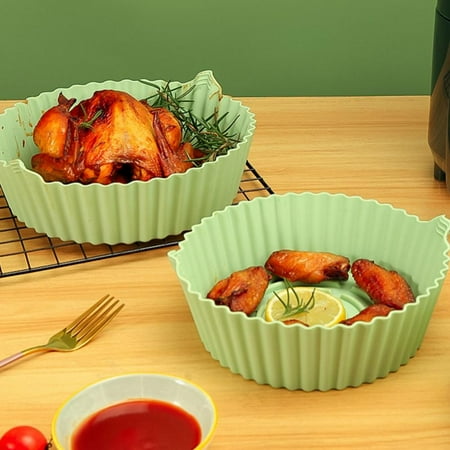 

Air Fryer Silicone Pot Food Safe Air Fryers Oven Accessories Reusable Non-stick Air Fryer Silicone Liners Compatible with Air Fryer Basket