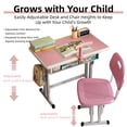thumbnail image 3 of Kids Desk and Chair Set - Adjustable Kids Desk for Boys, Girls and Kids, ith Posture Corrector, Drawer, Pencil Slot and Hook, Perfect for Study, Home, Training or School (Gray), 3 of 9