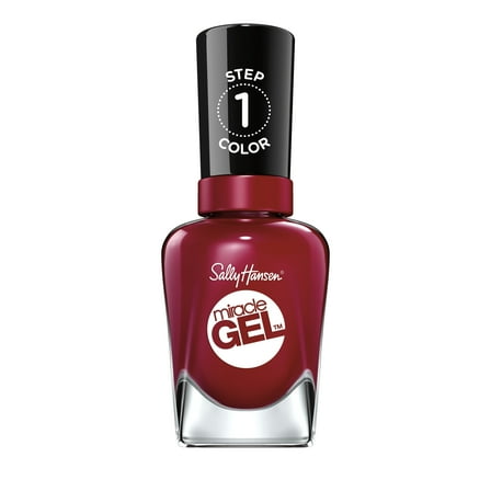 Sally Hansen Miracle Gel Nail Color, Dig Fig, 0.5 oz, At Home Gel Nail Polish, Gel Nail Polish, No UV Lamp Needed, Long Lasting, Chip Resistant
