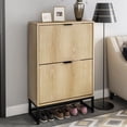 thumbnail image 2 of Shoe Cabinet Storage with 2Flip Drawers, Narrow Shoe Cabinet Storage for Entryway, 2 of 7