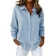 thumbnail image 1 of TaTaai Women's Office Blouse Long Sleeve Button Front Classic Collar Chest Pocket Design Professional Work Shirt Formal Wear Gift, 1 of 8