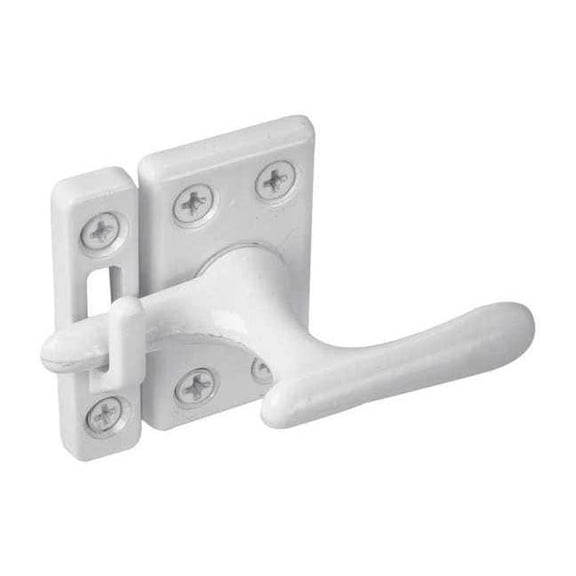 Defender Security U 9936 Casement Window Sash Lock, 1-1/8 In. X 2 In., Diecast, White, 3 Strike Plates