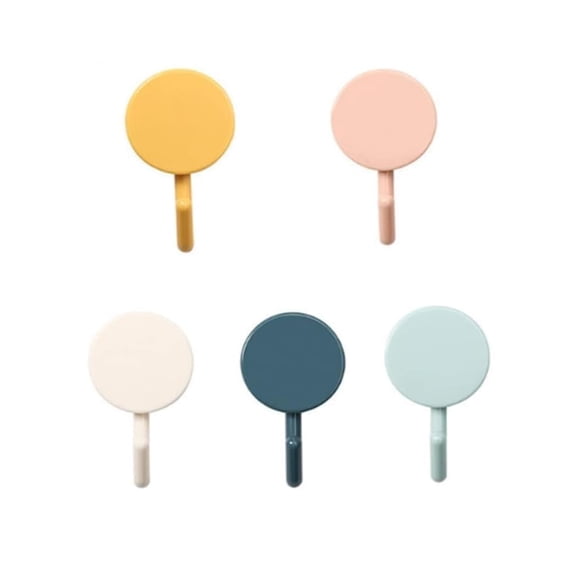 5 Pcs Colorful Self Adhesive Hook, Cute Wall Hooks, Home Storage Hooks,Towel Hooks, Stick On Plastic Hooks