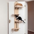 thumbnail image 1 of Gymax Door Hanging Cat Climber w/Plush Bed Scratching Post Carpeted Jumping Platforms Beige, 1 of 10