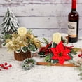 thumbnail image 6 of 4Pcs Christmas Candle Garlands, Christmas Red Flower Candle Holders, Christmas Candle Rings with Flower Berries, Rustic Candle Rings for Home Party Christmas Table, 6 of 15