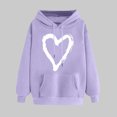 thumbnail image 2 of Goodeals Saving,Valentine's Day Sweatshirt Women Funny Love Heart Graphic Hoodies Valentines Day Shirt Casual Valentines Long Sleeve Pullover Top(Purple,S), 2 of 5