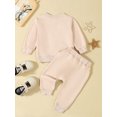 thumbnail image 4 of Toddler Baby Boy Fall Outfits 3 6 12 18 24 Months 2T 3T Football Letter Print Long Sleeve Crew Neck Pullover with Long Pants Clothing Set, 4 of 6