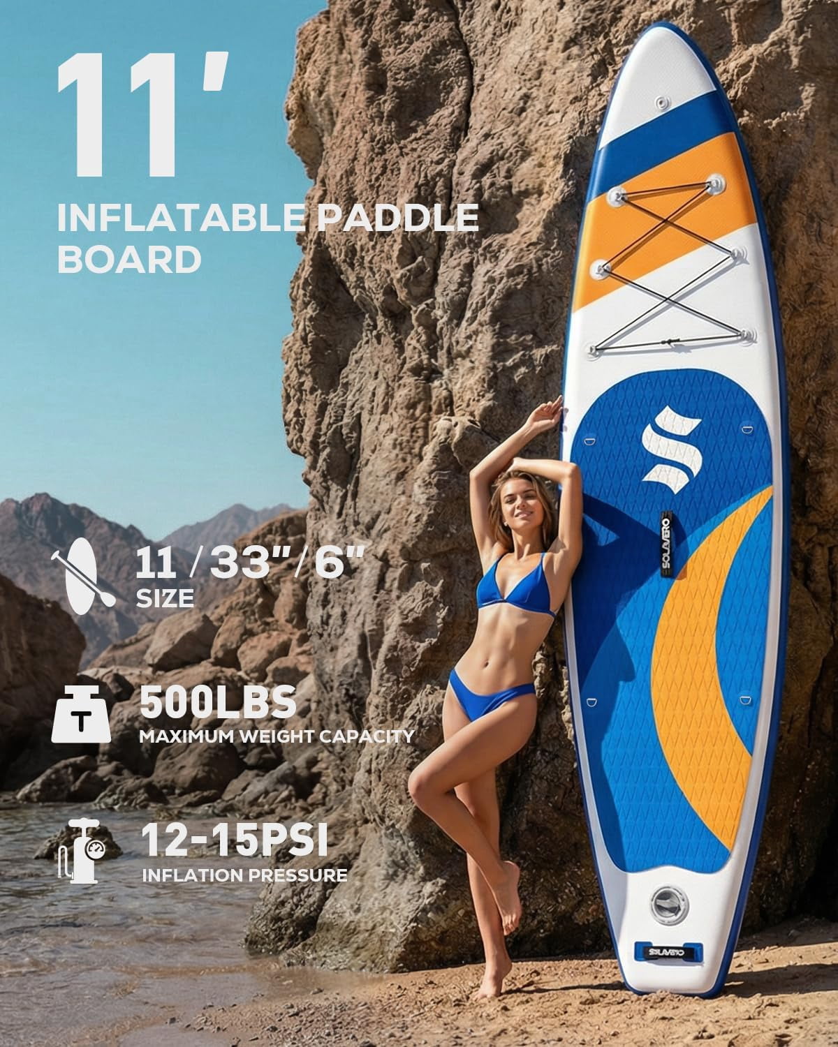 SOLAVERO Inflatable Stand Up Paddle Board for 2 Person, Ultra-Light SUP Board with Accessories for Adults & Youth of All Skill Levels