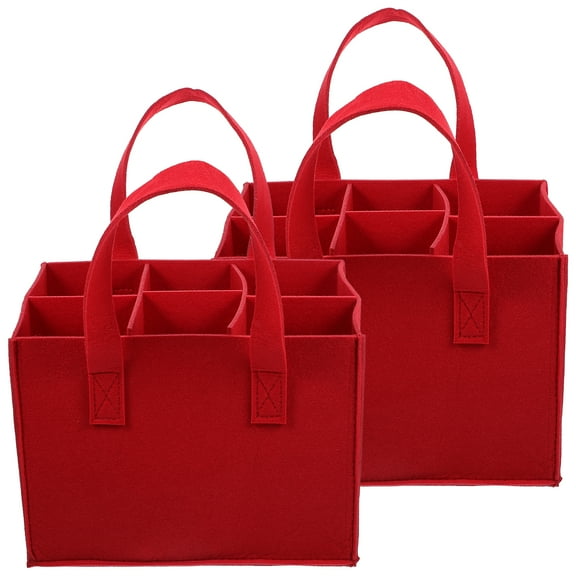 SHOWERORO Portable Beverage Bag Felt Bottle 2Pcs 9.4X6.3X6.3in