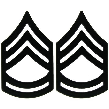 

SFC Sergeant First Class Black Metal Pin-on - Pair