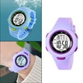 thumbnail image 4 of Reloj digital deportivo para niños y niñas, relojes electrónicos impermeables para exteriores, pulsera Púrpura, 4 of 9