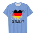 thumbnail image 2 of WhouRiu Big Girl T Shirts Flag Of Germany Print Short Sleeve T Shirt Kids Trend Loose Tee Tops Blue,Sizes 10-11, 2 of 3