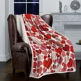 thumbnail image 2 of Sherpa Fleece Throw Blanket Cozy Soft Warm Bed Blankets,Valentine''s Day Love Dark Red Pink Heart Fuzzy Plush Microfiber Lightweight Blankets All Season for Couch Sofa 40x50IN, 2 of 6