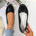 thumbnail image 4 of SuTry Women's Round Toe Flats PU Leather Bow Detail Slip On Comfortable Lightweight Color Block Casual Walking Office Shoes(41), 4 of 9