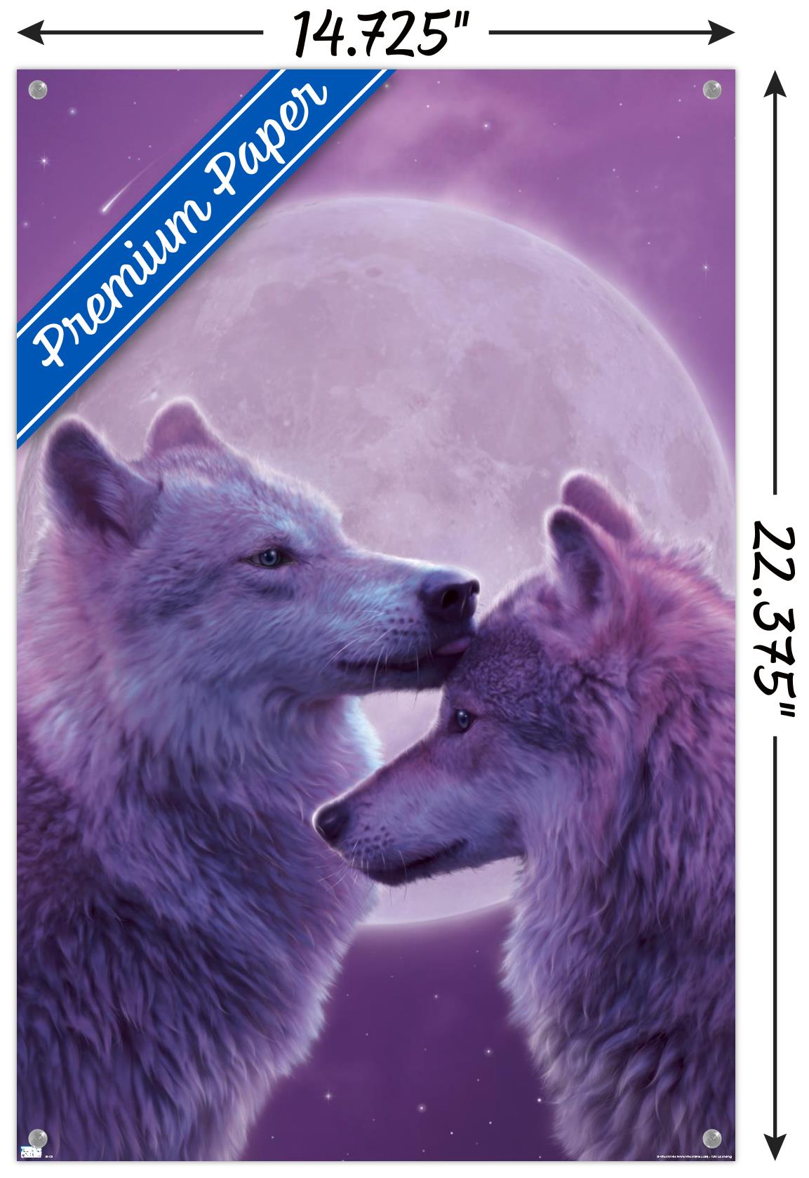 Vincent Hie - LoVing Wolves Wall Poster with Pushpins, 14.725" x 22.375"