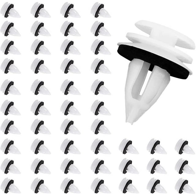 Clip de moldura Clips de moldura del panel de la puerta del abeto, Clips interiores delanteros y traseros del automóvil Kit de remache de sujeción Blanco, Negro (50 piezas) TUNC Sencillez