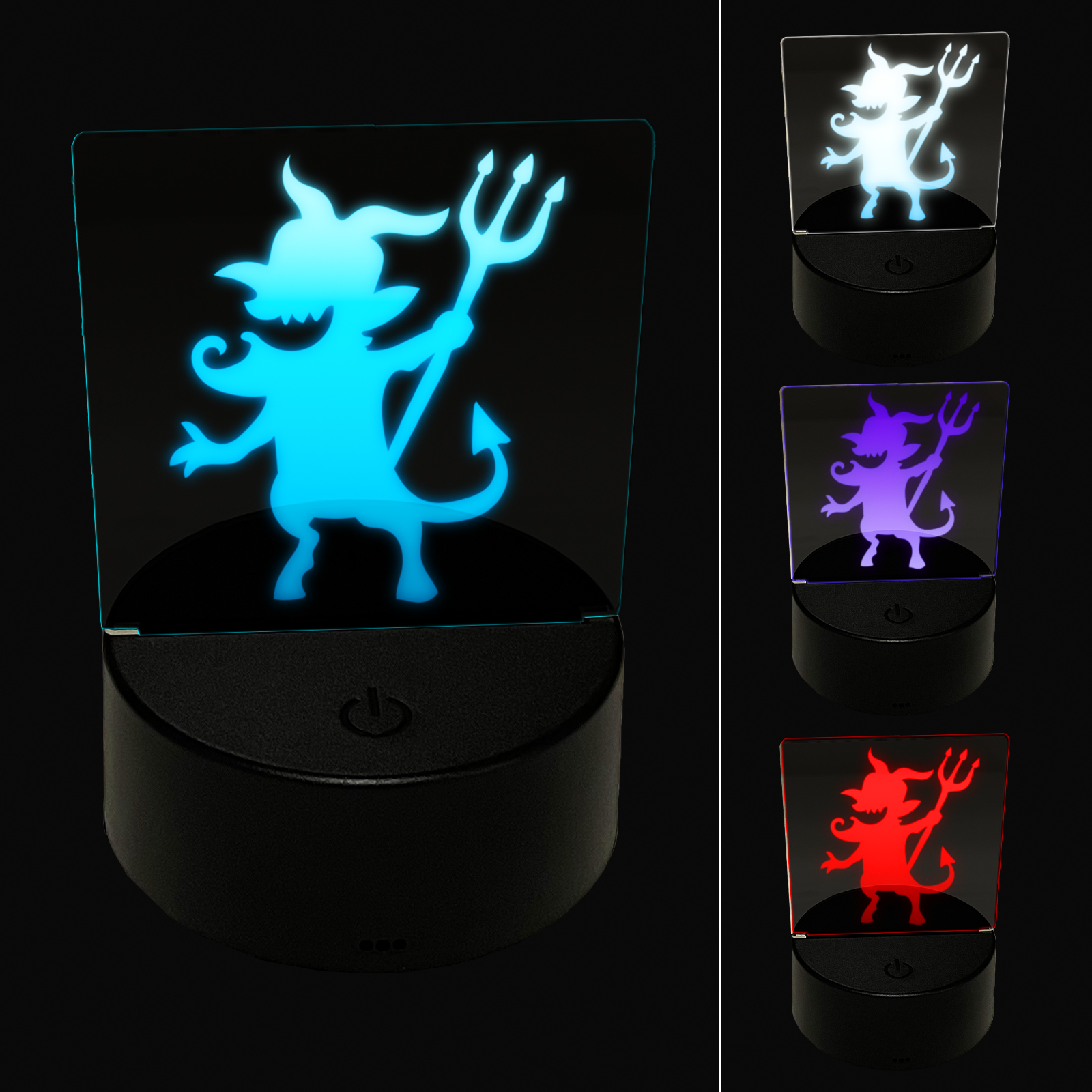Mischievous Devil Demon Pitchfork Monster Halloween LED Night Light