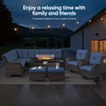 thumbnail image 4 of Gymojoy 5 Pieces Patio Furniture Set with Chairs, Rattan Wicker Lounge Chairs with 43" Propane Gas Fire Pit Table Conversation Set, Gray, 4 of 13