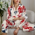thumbnail image 6 of Uemuo Roosters Pattern Womens Pajama Sets,PJ Set for Women,Pajamas for Women Logo,Long Sleeve Pajama Set for Women,Soft Long Sleeve Top With Pants-Small, 6 of 9