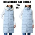 thumbnail image 5 of Cutuoiiu Women's Casual Winter Long Puffer Coats Stand Collar Sleeveless Hooded Zip up Coat with Pockets Gifts, 5 of 8