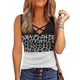 thumbnail image 1 of Camisa sin mangas con cuello en V para mujer Top elegante con estampado de retales de moda para uso diario al aire libre Gris S, 1 of 4