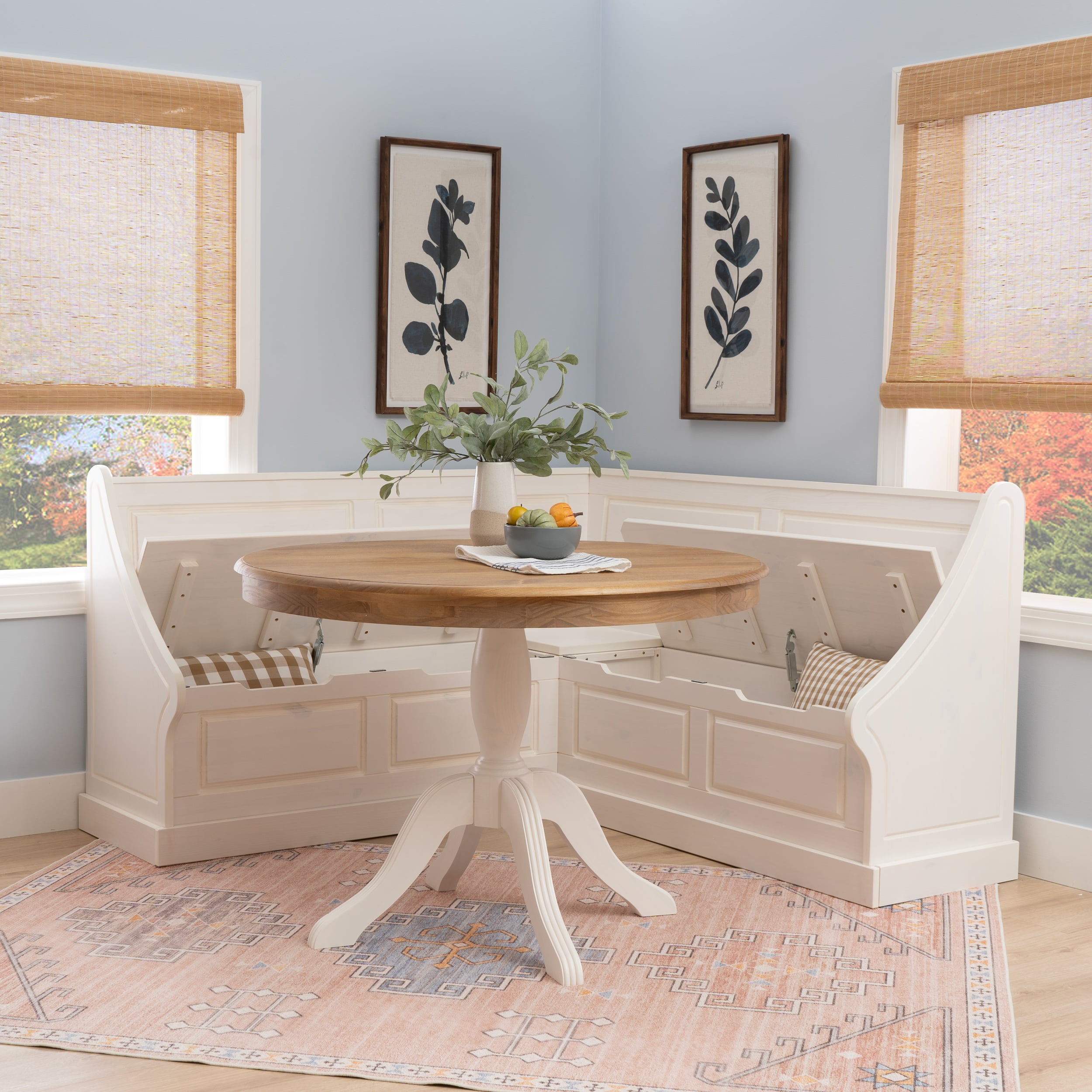 Corner breakfast nook with chairs discount