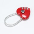 thumbnail image 3 of Bloqueo de código en Forma de corazón tamaño pequeño Compacto con combinación de código de 3 dígitos para Equipaje, Mochila, joyero, casillero de Pasillo(Red) ShuxiuWang 1327537095439, 3 of 5