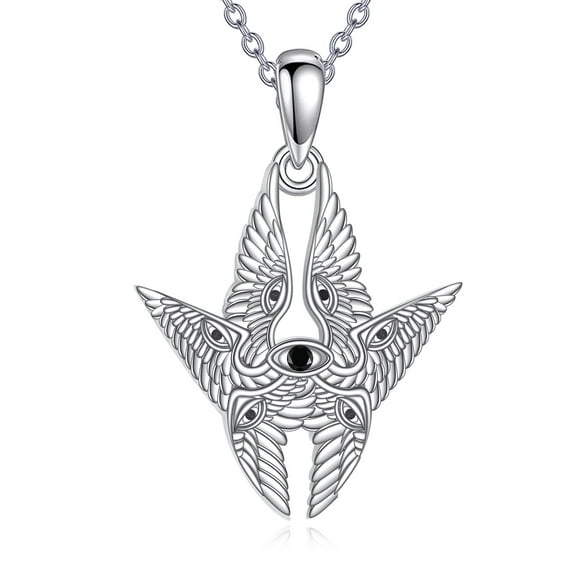 Guardian Angel Seraph Necklace Sterling Silver Angel Wings Pendant  Seraphim Jewelry Christian Onyx Gifts for Women Men